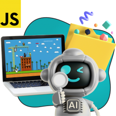 Язык программирования JavaScript + AI. Проектное обучение + геймификация + AI-помощники - КИБЕРшкола программирования для детей, компьютерные курсы для школьников, начинающих и подростков - KIBERone г. Благовещенск
